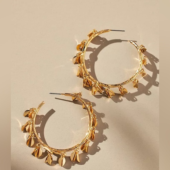 NWT Anthropologie Botanical Burst Hoop Earrings
